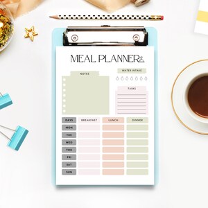 Planejador de refeições semanais e lista de compras PDF para impressão Planejador de menu de preparação de refeições Inserção de planejador de refeições | Plano de refeições | A4, planejador de carta para impressão