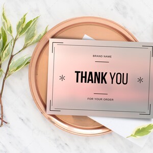 Thank You Card Template Small Business, Editable Business Thank You Card Thanks For Your Purchase Card Printable Canva Edit instant Download