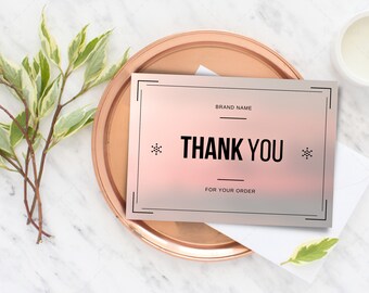 Thank You Card Template Small Business, Editable Business Thank You Card Thanks For Your Purchase Card Printable Canva Edit instant Download