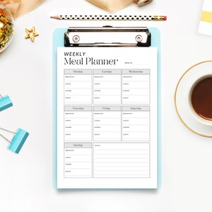 Planejador de refeições semanais e lista de compras PDF para impressão Planejador de menu de preparação de refeições Inserção de planejador de refeições | Plano de refeições | A4, planejador de carta para impressão