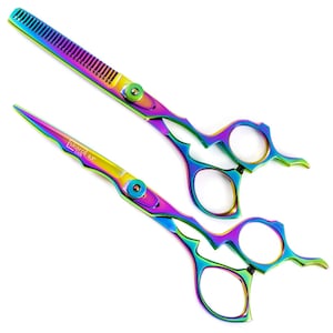Conjunto de tesouras de corte de cabelo profissional, 6.5 tesouras de barbeiro, tesouras de borda de navalha, tesoura de cabelo para salão de beleza e casa, presente de cabeleireiro