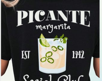Margarita Shirt Drinking Shirt Fiesta Party Shirts Vintage Mexico Girls Trip Spicy Margarita Shirt Lounge Shirt Watercolor Shirt Cruise Tee