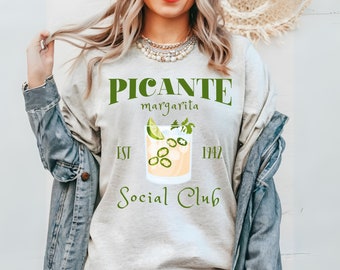 Margarita Shirt Drinking Shirt Fiesta Party Shirts Vintage Mexico Girls Trip Spicy Margarita Shirt Lounge Shirt Watercolor Shirt Cruise Tee