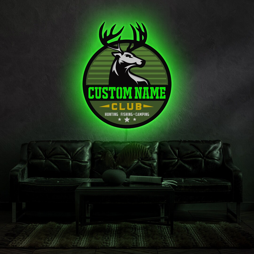 Custom Hunting Neon Sign Deer Neon Sign Personalized Hunting Etsy