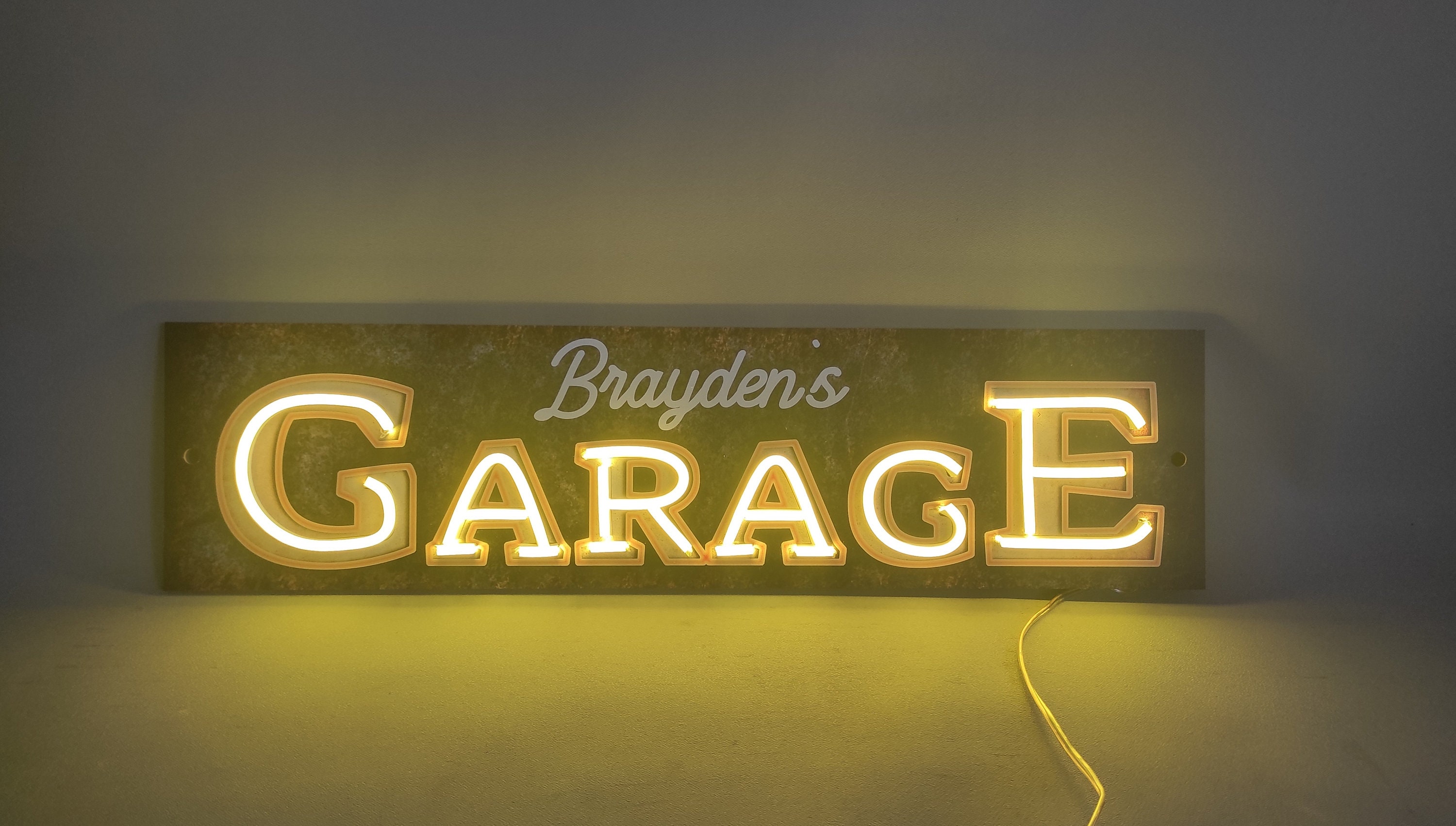 Custom Garage Neon Sign Garage Neon Sign Personalized Garage Etsy