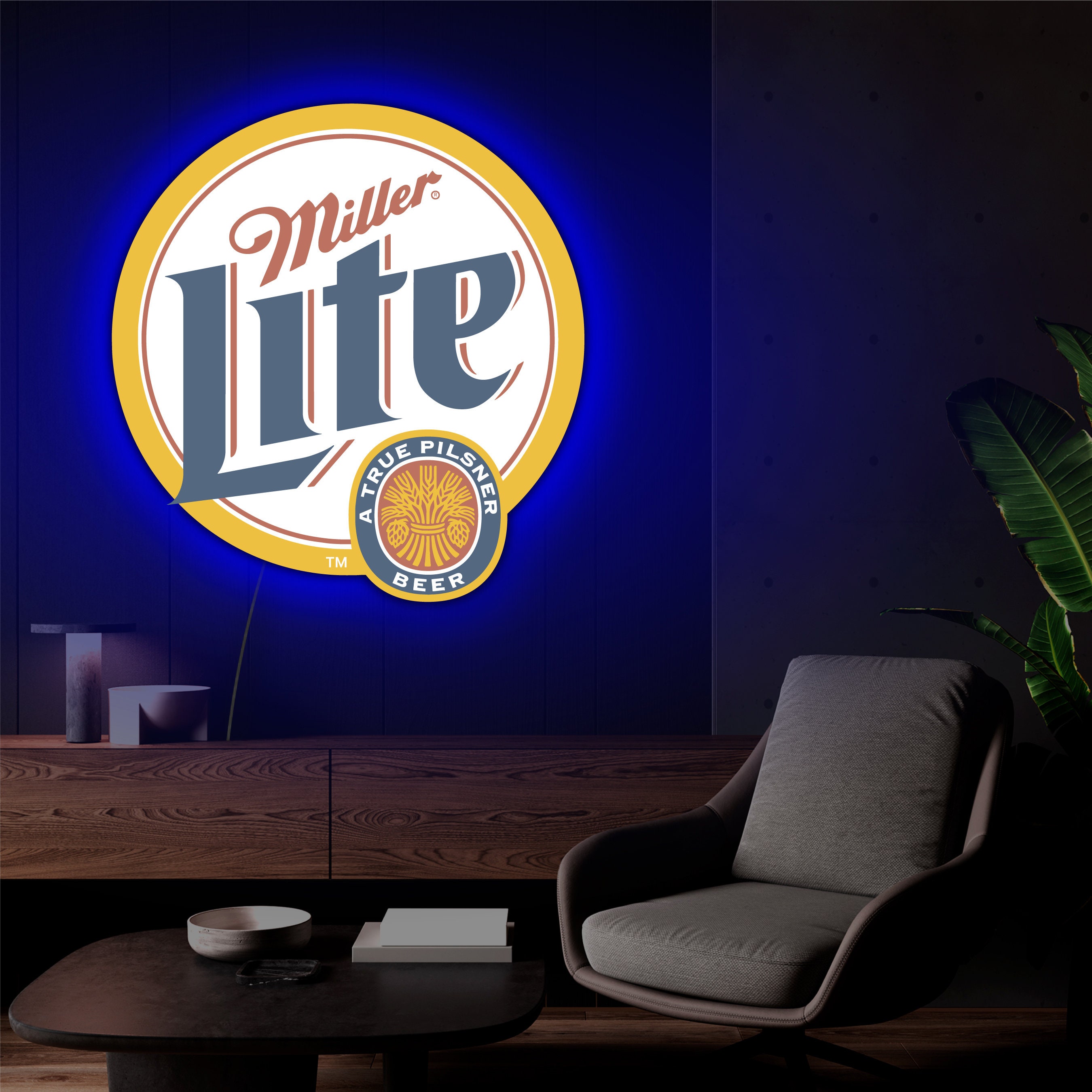 Miller Lite Neon Sign Miller Lite Led Sign Miller Lite Sign Etsy