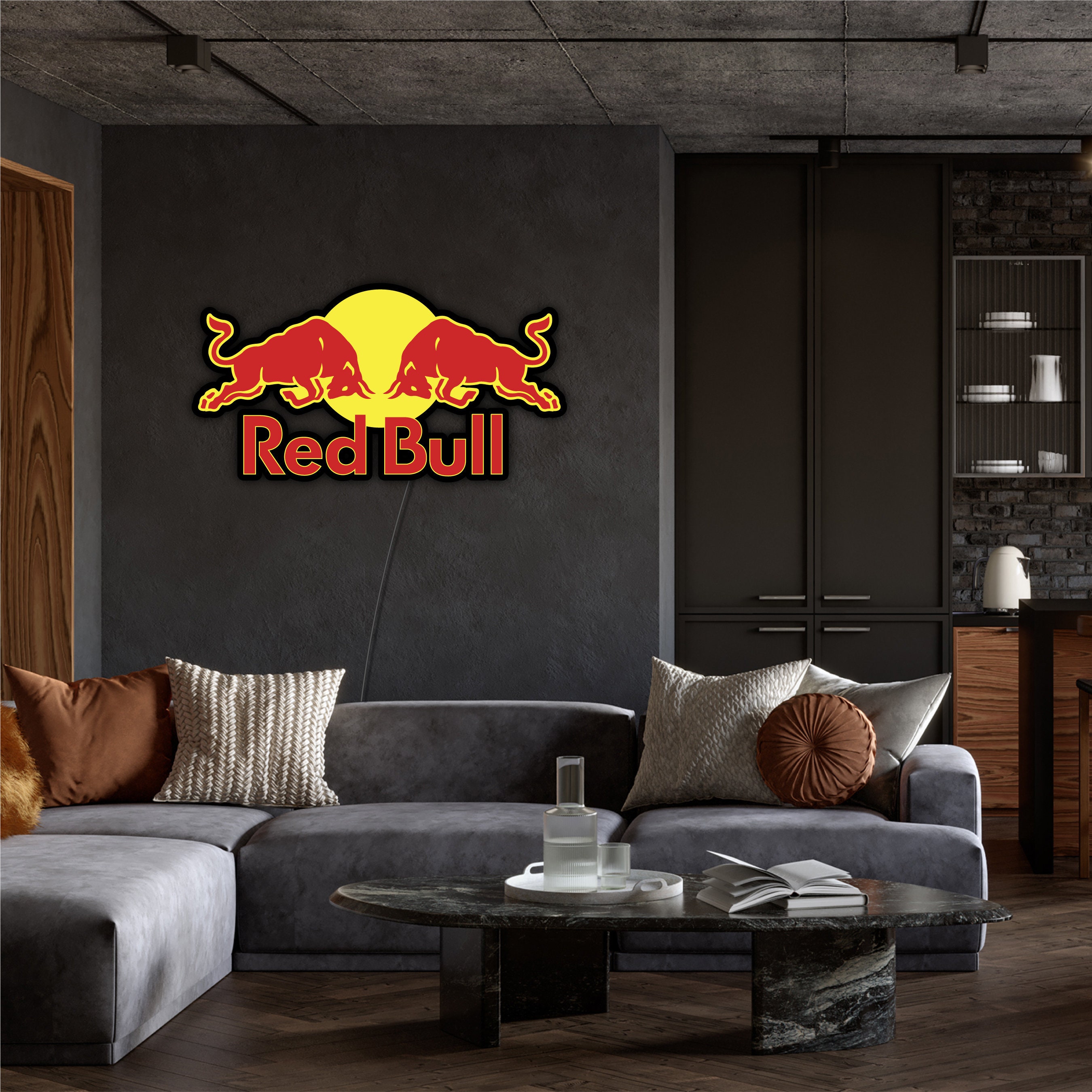 Red Bull Neon Sign Red Bull Led Red Bull Light Sign Red Etsy UK