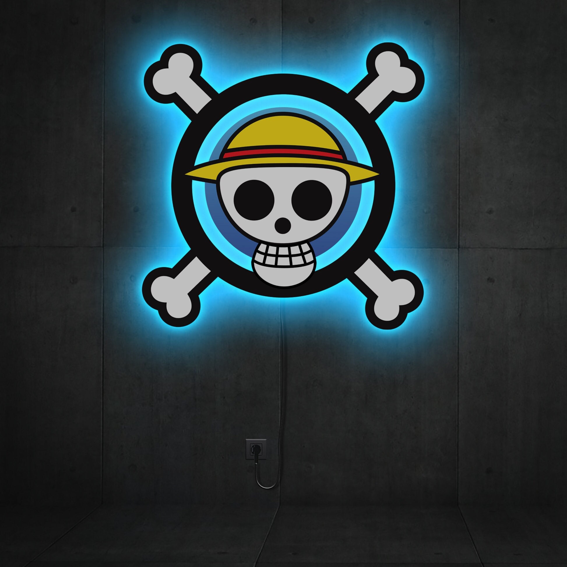  One Piece Anime Neon Signs Japanese Anime Luffy Skull Head  Flexible Night Light Sign Indoor Home Kids Teen Bedroom Wall Art Decor for  Bar Club Party Halloween Gifts : Tools