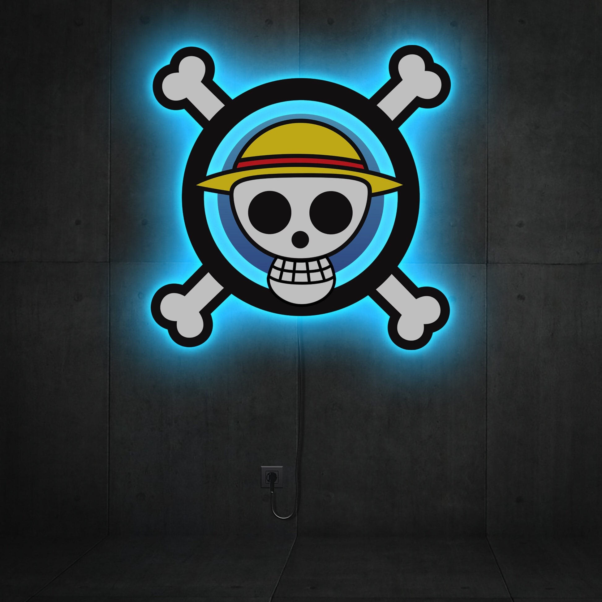  logo One piece, luffy, mugiwara, lampe led