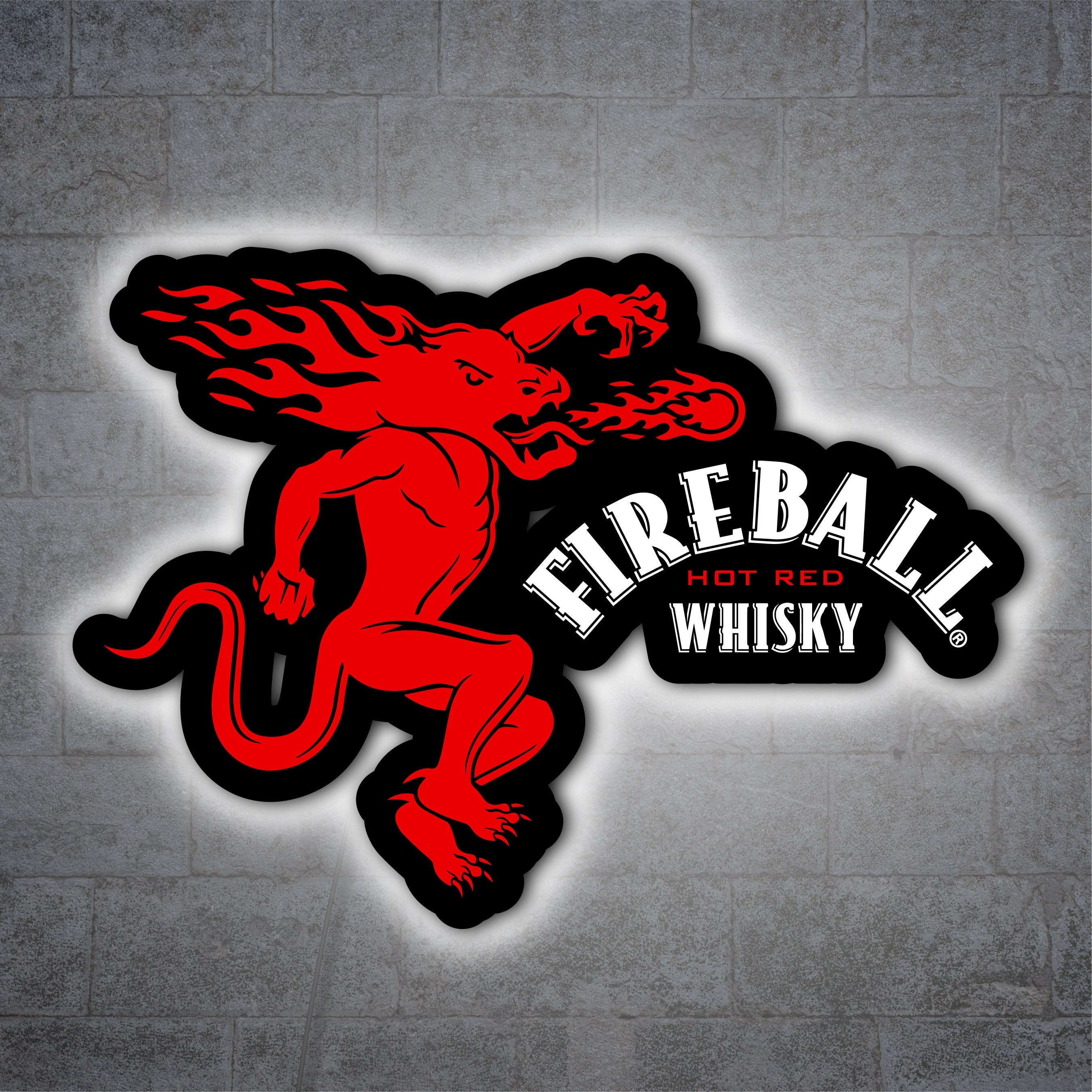 Fireball Neon Sign Fireball Whiskey Sign Fireball Led Sign - Etsy