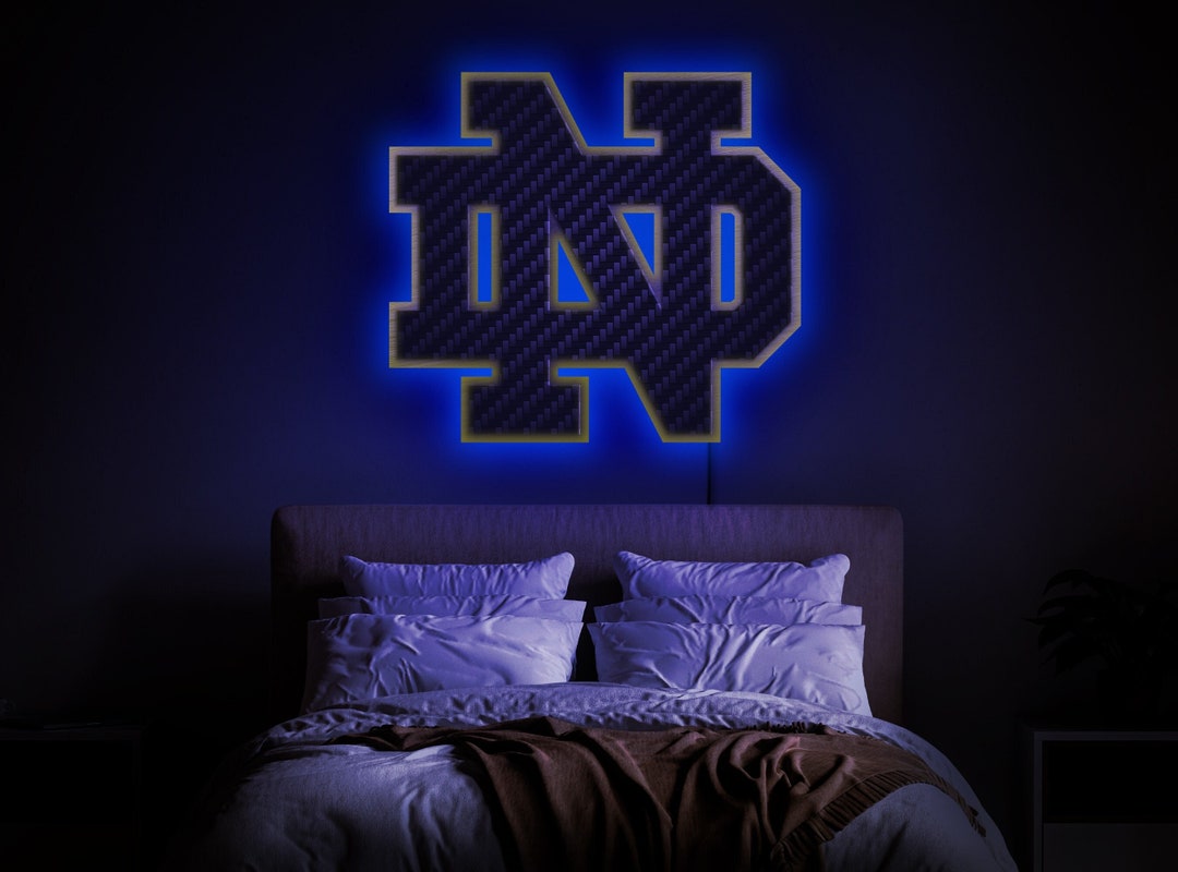 Notre Dame Neon Sign Notre Dame Led Notre Dame Logo Sign Etsy