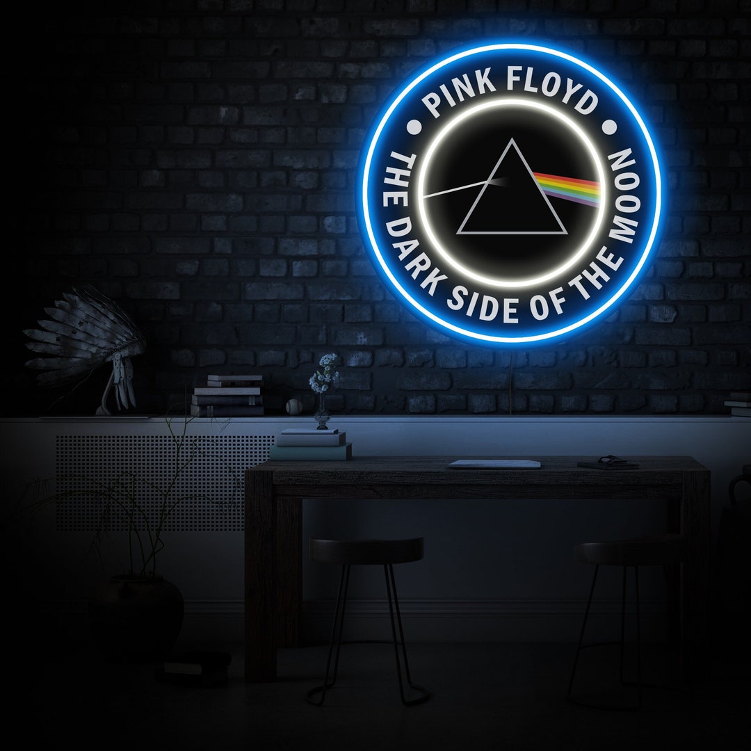 Pink Floyd Light Logo, Pink Floyd Neon Sign, Pink Floyd Led Sign, Dark