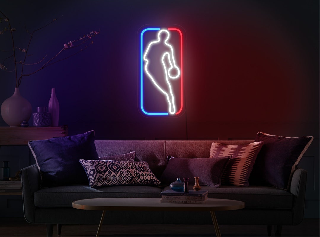 Nba Neon Sign, Nba Logo Lighted, Jordan Neon Sign, Nba Led Sign, Nba