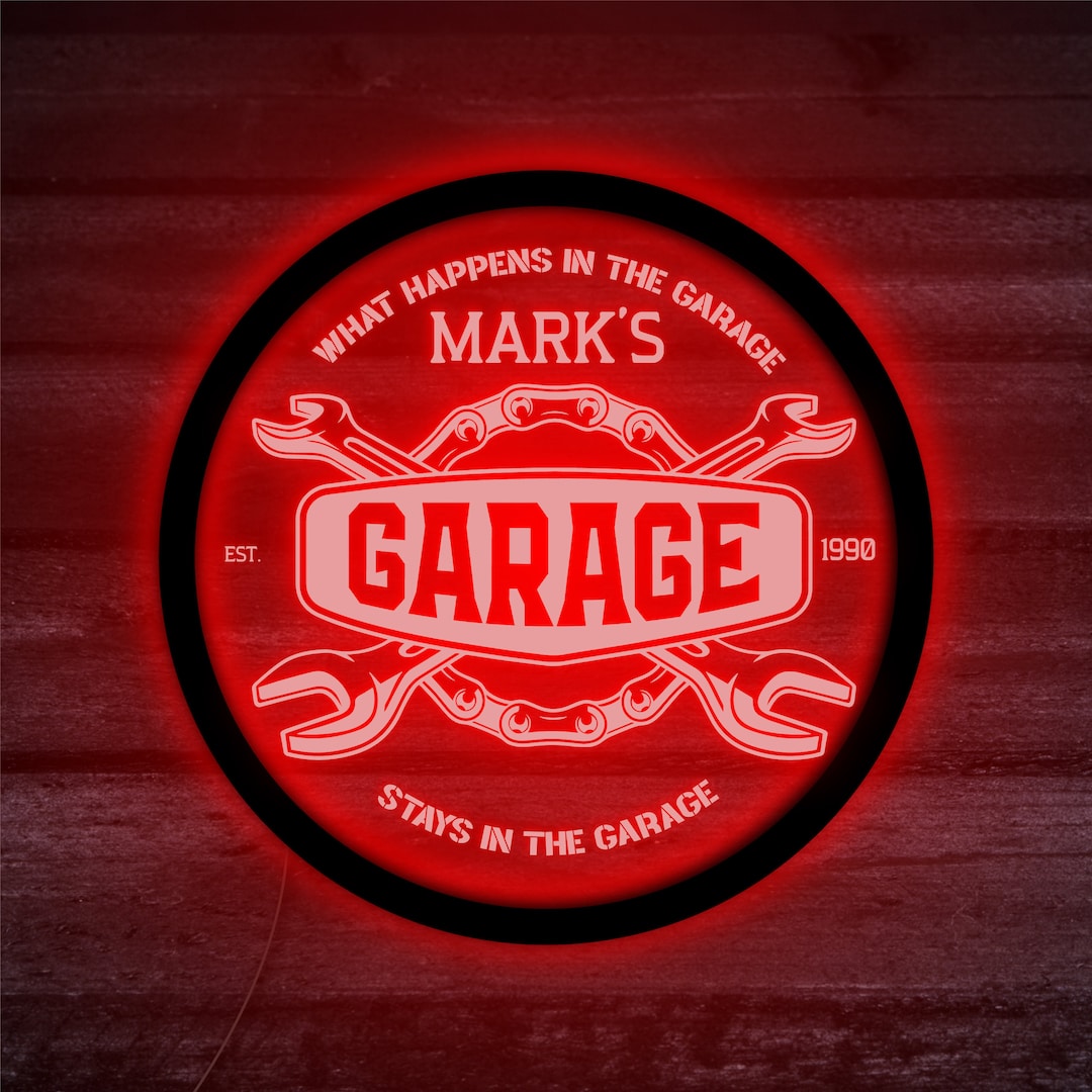 Custom Garage Neon Sign, Personalized Garage Led Sign, Acrylic Neon