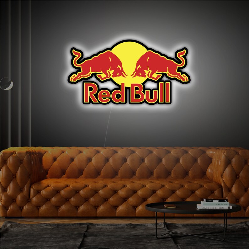 Red Bull Neon Sign Red Bull Led Red Bull Light Sign Red Etsy