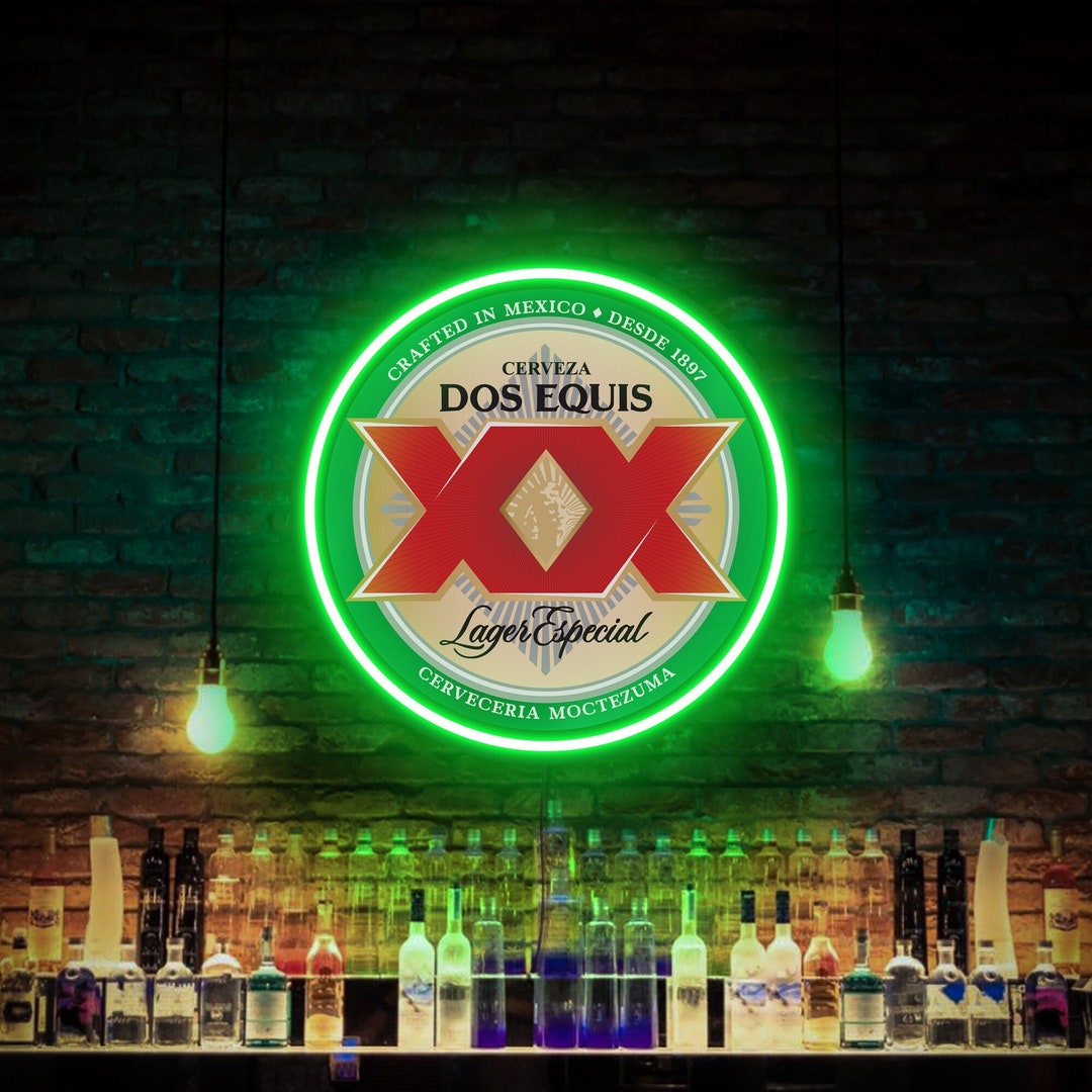 Dos Equis Neon Sign, Dos Equis XX Beer Logo, Dos Equis Led Sign, Dos