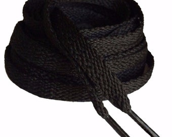 Cordones planos negros de repuesto para zapatillas deportivas