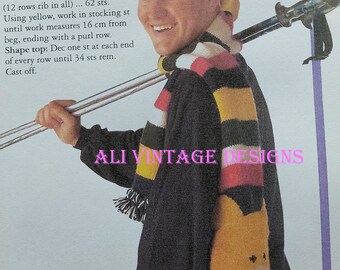 Vintage bear hat and scarf knitting PDF