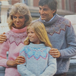 Fair Isle vintage  digital PDF knitting pattern. This is a digital download.