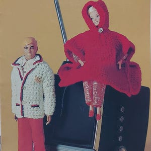 Fashion dolls poncho, jackets, sweaters, bridal gown and skirt digital PDF in 3ply yarn and mercerized cotton. This is a digital download.