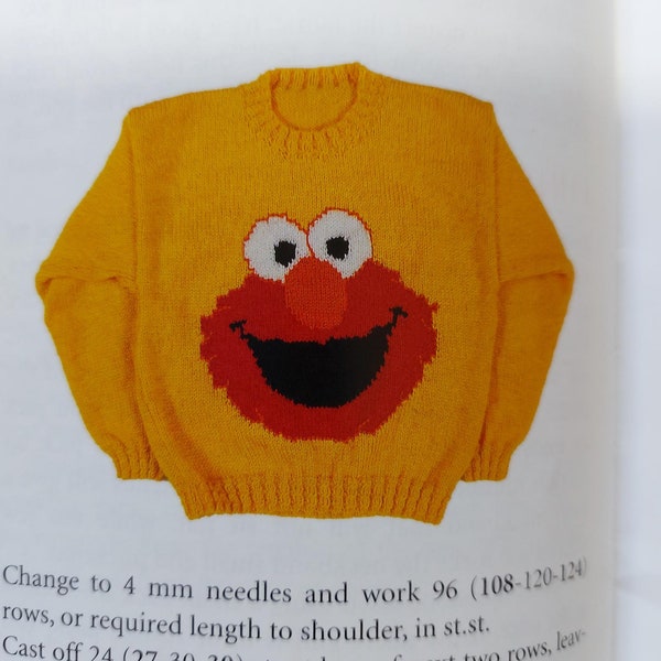 Child's Elmo sweater knitting pattern