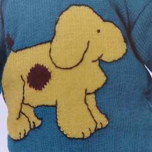 Kinderhund Vintage Pullover PDF Strickanleitung Dies ist ein digitaler PDF-Download.