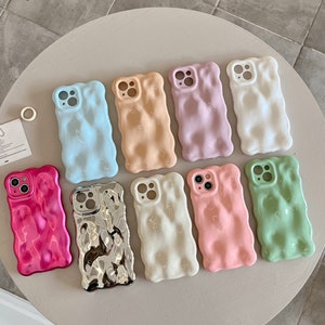 3D Bubble Wavy Pattern phone Case for iPhones | Pastel Colours & Soft Shockproof Back Cover