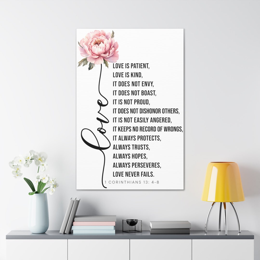 Love is Patient Wall Art Bible Verse Wall Art 1 Corinthians Etsy