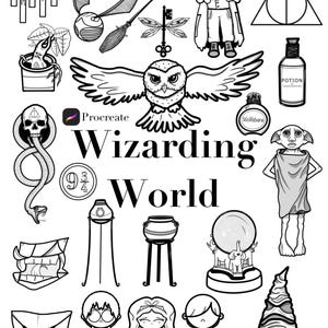 23 timbri Procreate del Mondo Magico, timbri di Stregoneria, timbri Magici, timbri Mago, timbri Fantasy, timbri per Procreate, Artista Digitale