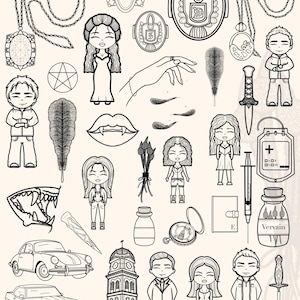 Vampire Originals Diaries Procreate Stamps: TVD Fan Art, 33 Stamps  (Digital Stamp)