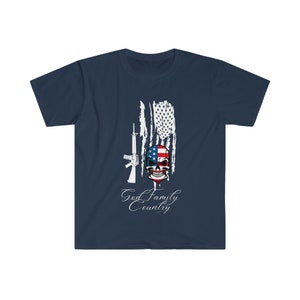 God Family Country Unisex Softstyle T-Shirt