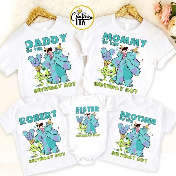 Personalized Monsters Inc Birthday Shirts, Disney Monsters Inc shirt, Birthday Family shirts, Custom Birthday Monster Inc, Birthday Gifts