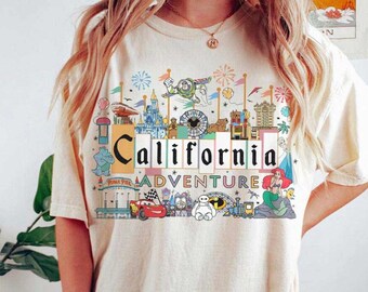 Disneyland California Adventure Shirt, Vintage Disneyland Shirts, Family vacation Tees, Elsa Ariel Monster inc Toy Story Disney cars shirt