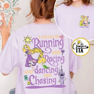 Personalized Two-sided Rapunzel Tangled Tank Top T-Shirt, I Could Go Running and Racing Dancing Chasing Tank Top, Princess half marathon Tee