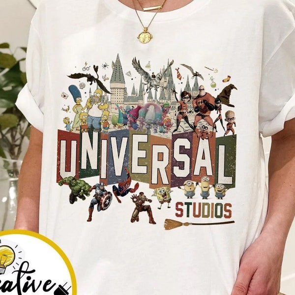 Vintage Universal Studios Shirt, Retro Universal Orlando Shirt, Universal Studios Characters Group Shirt, Universal Family Vacation 2023 Tee