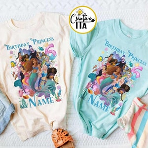 Personalized Little Mermaid Birthday Shirt, Disney Birthday Princess shirt, Black Girl Magic, Matching Birthday Shirts, Birthday Girl shirt