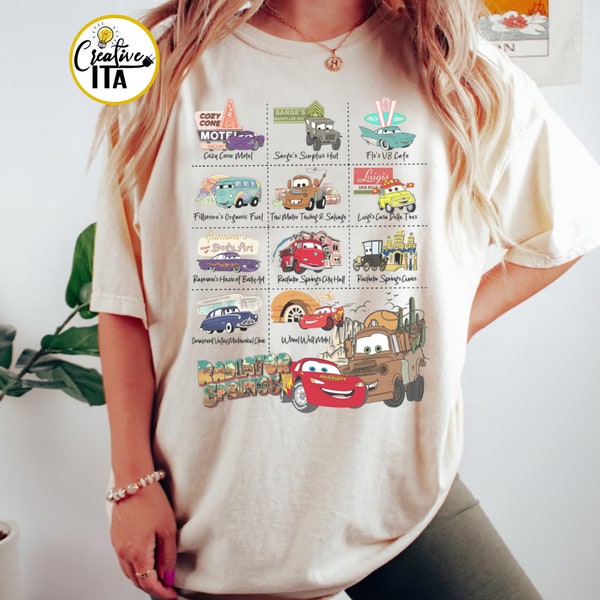 Vintage Disney Cars Radiator Springs Shirt, Disney Pixar Cars Movie shirt, Lightening McQueen Tow Mater Shirt, Matching Disney Trip shirts