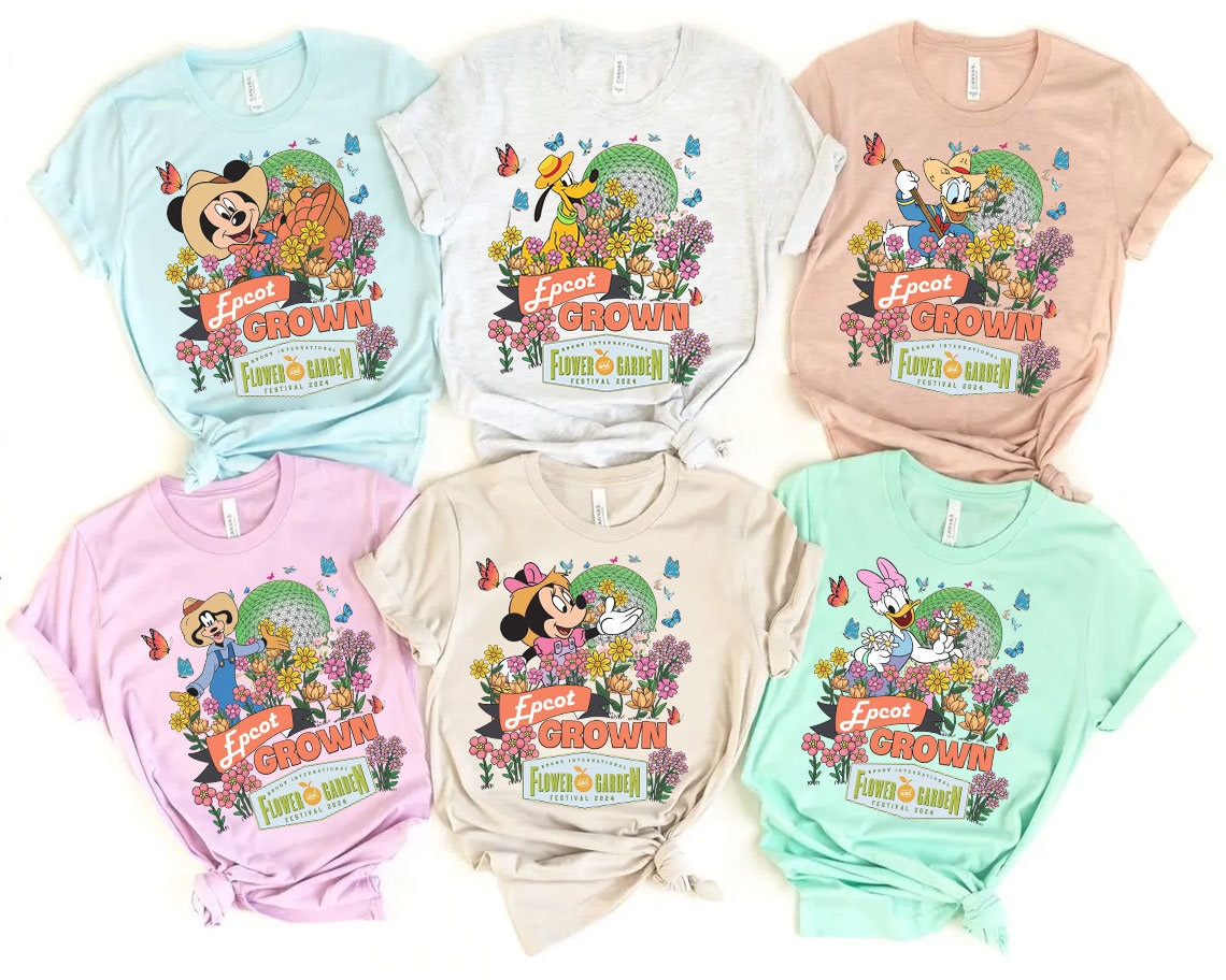 Vintage Mickey and Friends Epcot Flower and Garden Festival 2024 shirt
