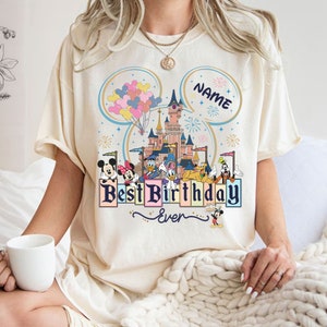 Personalized Mickey and Friends Best Birthday Ever shirt, Disney Birthday shirts, Birthday Matching Tee, Retro WDW Bday Shirt, Magical Bday