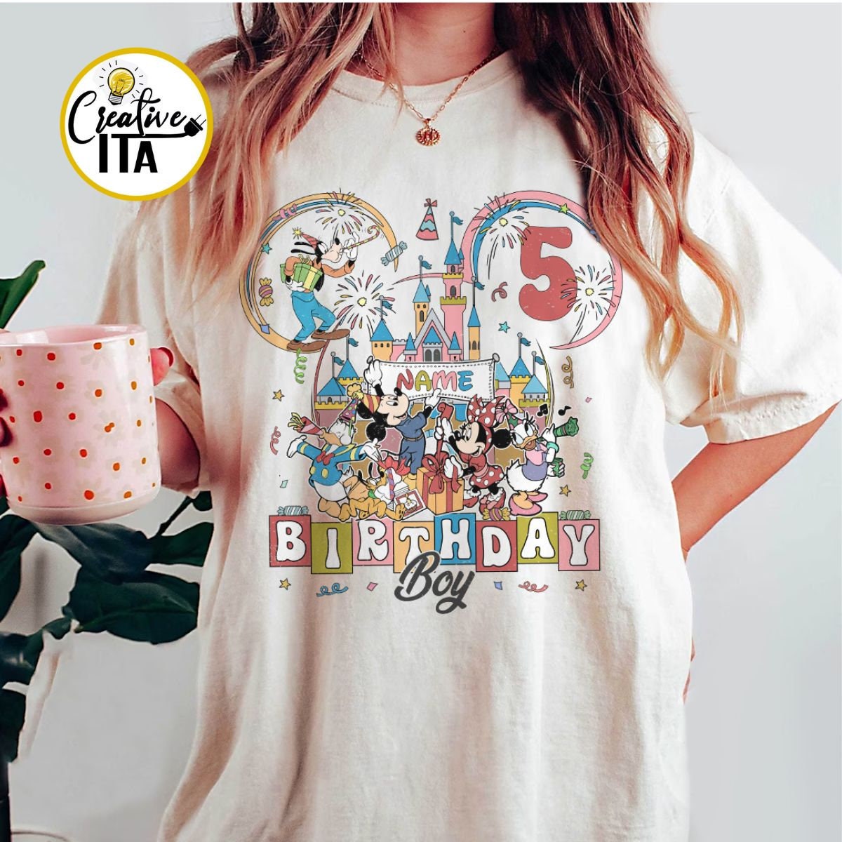 Personalized Disney Mickey & Friends Birthday Party Shirt