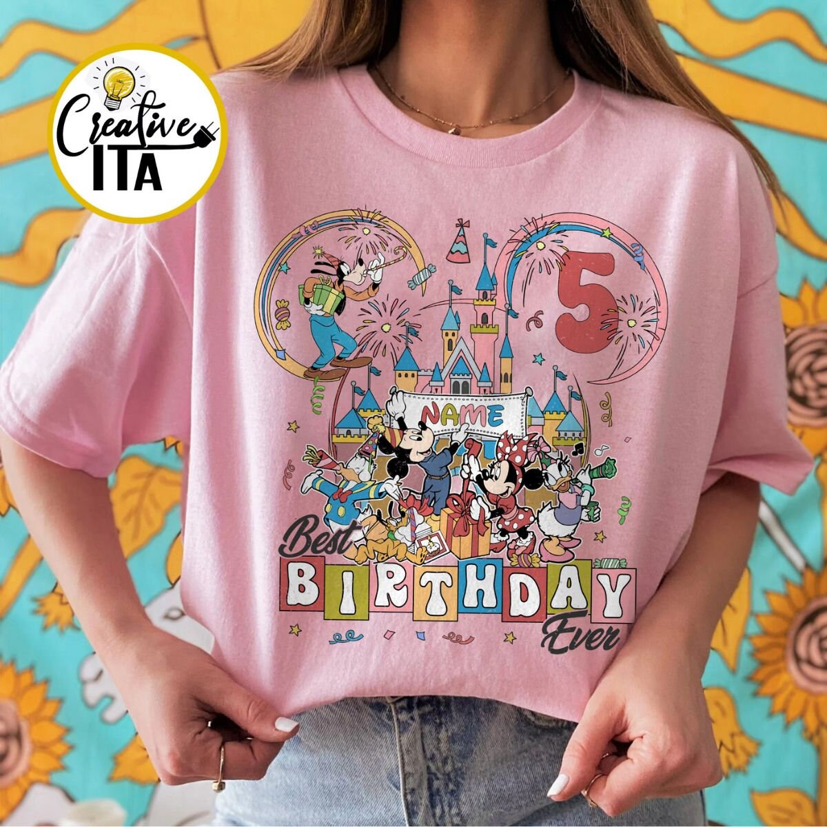 Personalized Disney Mickey & Friends Birthday Party Shirt
