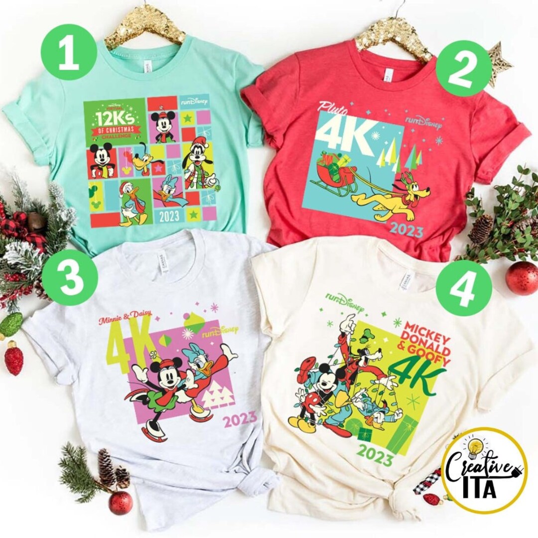 Mickey and Friends Rundisney Virtual 12ks of Christmas 2023 Shirt, Running Disney Marathon