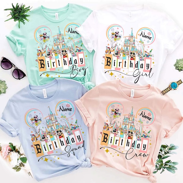 Personalized Disney Birthday Shirt, Disney Birthday Girl, Disney Birthday Squad, Disney Birthday Trip Shirt, Mickey Birthday, Minnie Bday