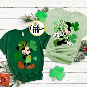 Personalized Mickey & friends Happy St. Patrick's day shirt, lucky clover shamrock shirt, Let the shenanigans begin WDW Disneyland shirt