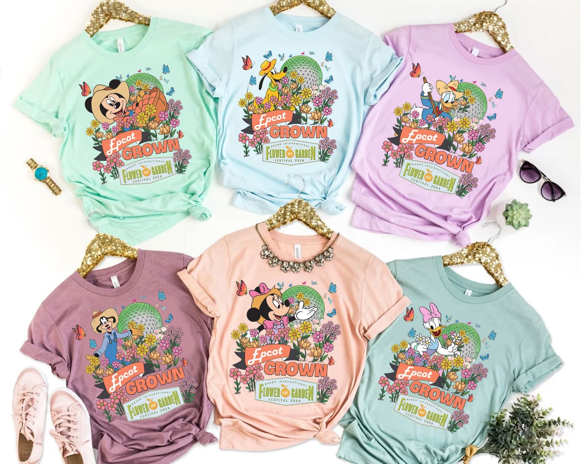 Vintage Mickey and Friends Epcot Flower and Garden Festival 2024 shirt