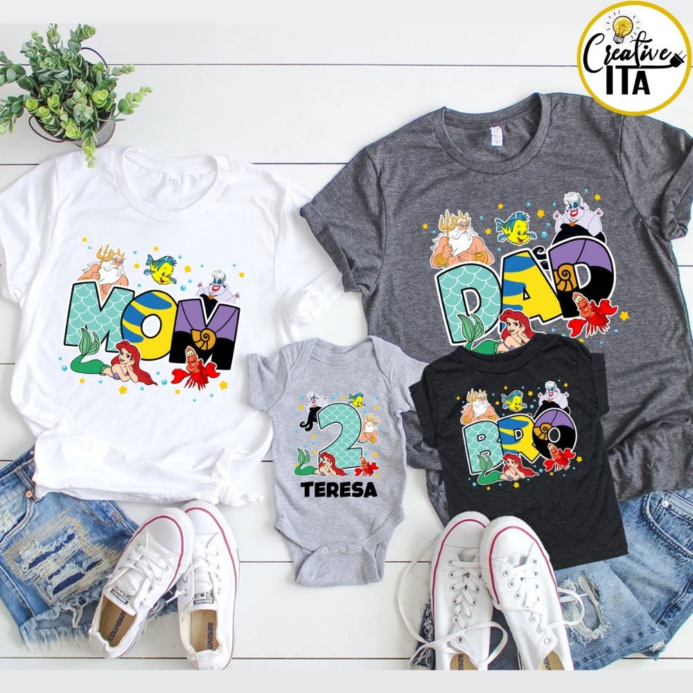 Personalized Disney The Little Mermaid Family Shirt
