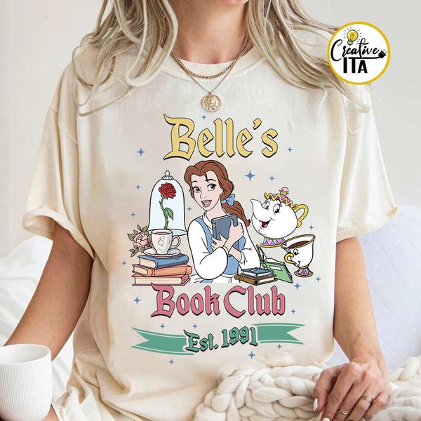 Vintage Belle's Book Club Est 1991 shirt, Retro Tale as old as time shirt, Belle Disney Princess Tee, Gift for book lover, WDW Disneyland