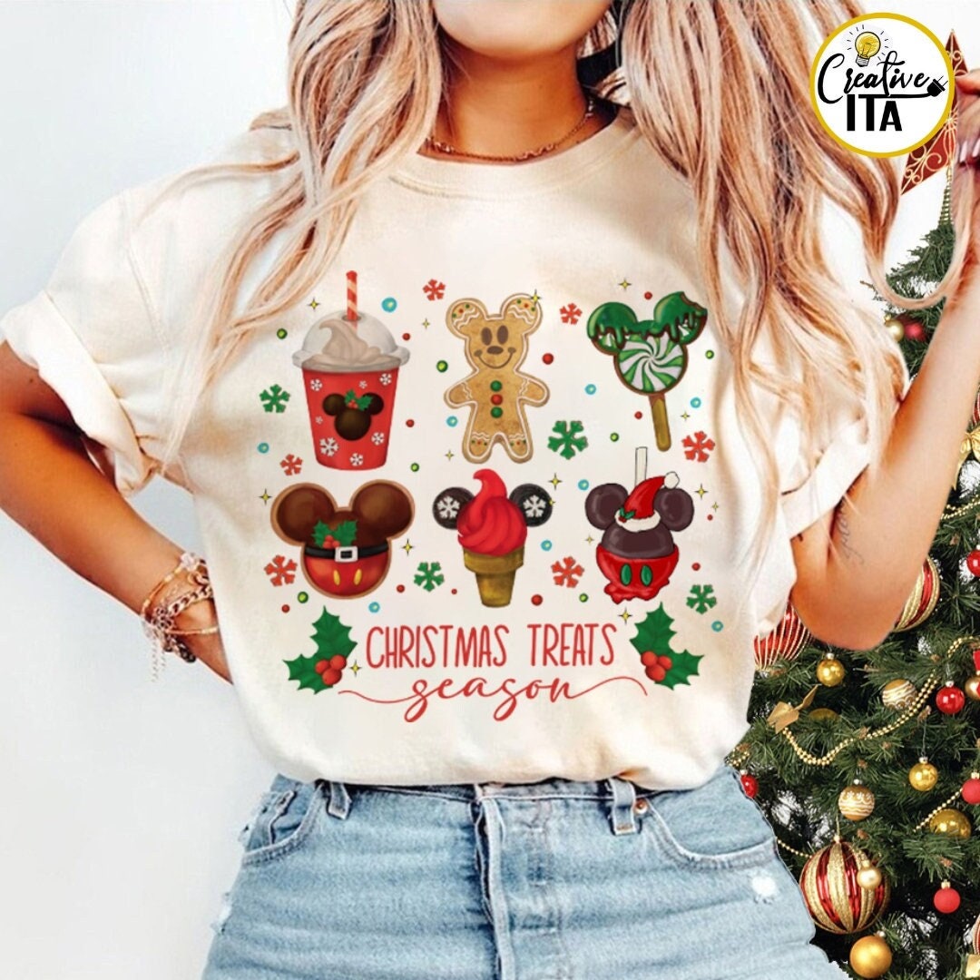 Disney Christmas Treats Season Shirt, Mickey Minnie Snacks Drinks