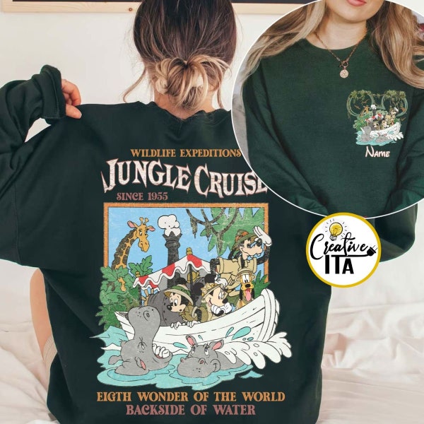 Vintage Mickey and Friends Jungle Cruise Ride Backside Of Water T-shirt, Disneyland Family Matching Vacation, Disney trip 2024 tee