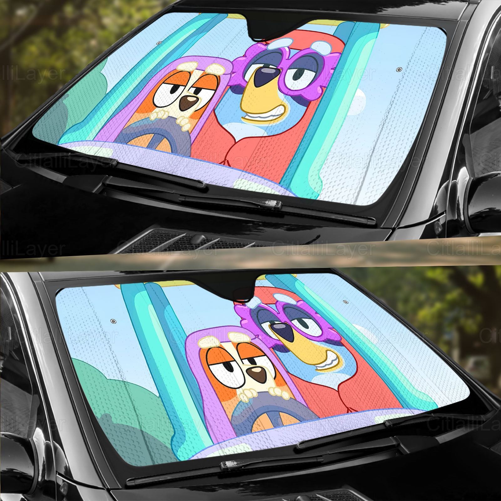 Bluey Car Sunshade Bluey Car Decor Bluey Auto Sunshade Etsy Finland